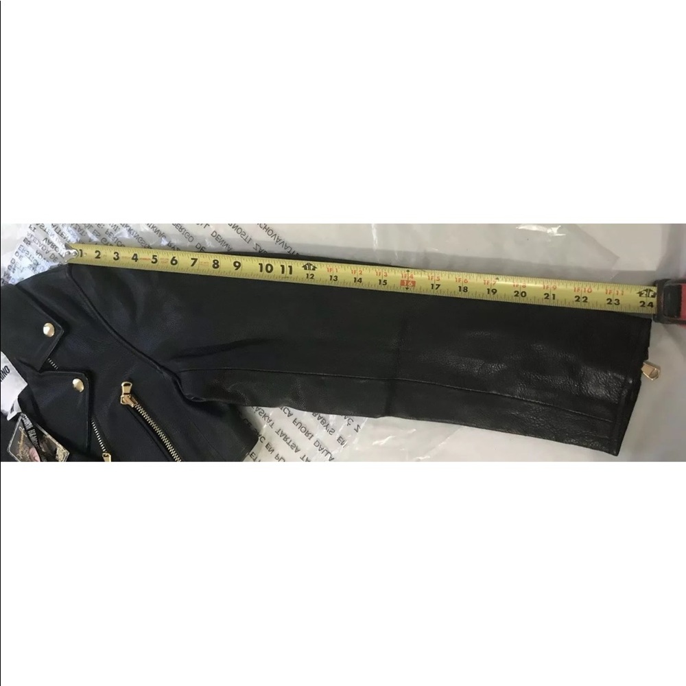 Moschino H&M Black short leather jacket Medium - Picture 6 of 7